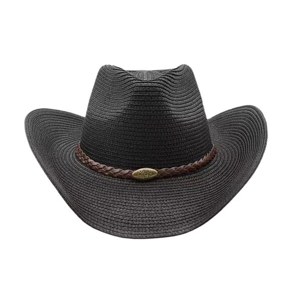 7724 Straw Cowgirl Hat For Women Cowboy Hats For Men Wide Brim Sun Hat main image 5